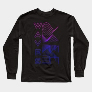 Waves Waveform Audio Digital Design Modular Gift Long Sleeve T-Shirt